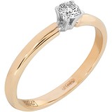 Золотое кольцо с бриллиантом, 1672914