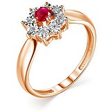 Женское золотое кольцо с рубином и бриллиантами, 1704658