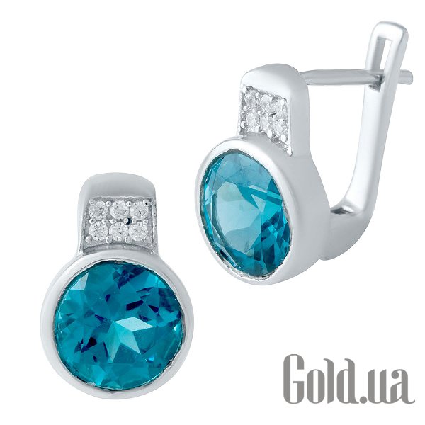 

Серьги Fresh Jewelry, Серебряные серьги с топазами и куб. циркониями