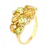 Женское золотое кольцо с цитринами, хризолитами и бриллиантами - фото 1