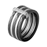 Женское серебряное кольцо с куб. циркониями и керамикой