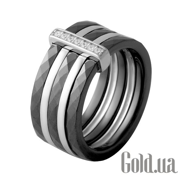 

Женские кольца Fresh Jewelry, Женское серебряное кольцо с куб. циркониями и керамикой, 19