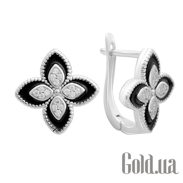 

Серьги Fresh Jewelry, Серебряные серьги с куб. циркониями и эмалью