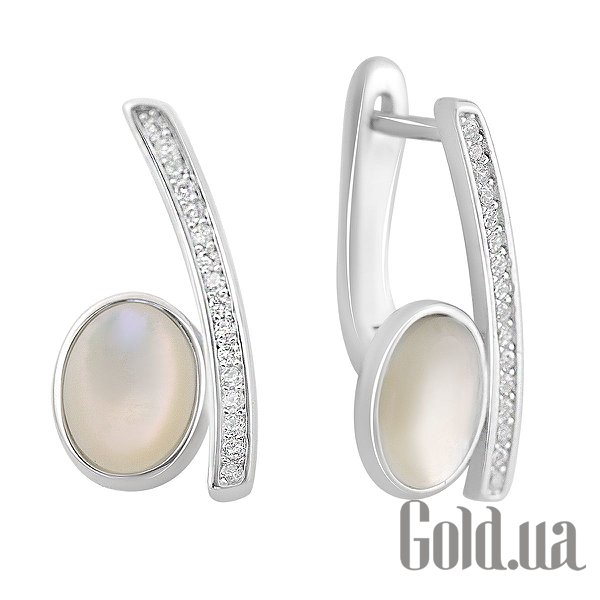 

Серьги Fresh Jewelry, Серебряные серьги с куб. циркониями и перламутром
