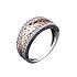 Женское серебряное кольцо с куб.циркониями с золотой вставкой - фото 1