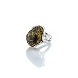 Женское серебряное кольцо с янтарем, 1499859