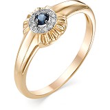 Женское золотое кольцо с бриллиантами и сапфиром, 1603539