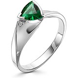 Женское серебряное кольцо с синт. изумрудом, 1646035