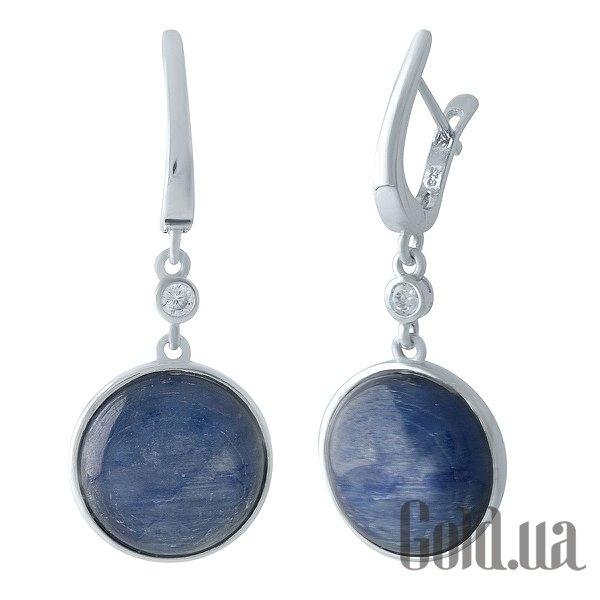 

Серьги с подвесками Fresh Jewelry, Серебряные серьги с кианитами и куб. циркониями