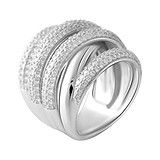 Женское серебряное кольцо с куб. циркониями, 1743059