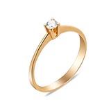 Золотое кольцо с бриллиантом, 1744851