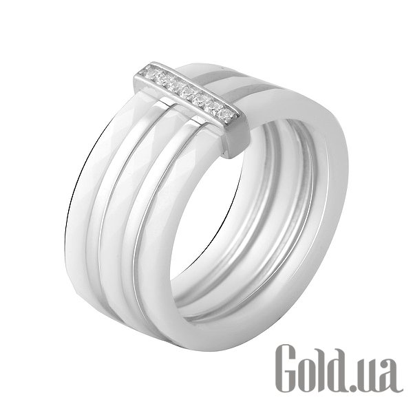 

Женские кольца Fresh Jewelry, Женское серебряное кольцо с куб. циркониями и керамикой, 18
