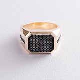Купить Мужское золотое кольцо с куб. циркониями (onxк06187) ,цена 27528 грн., в магазине Gold.ua