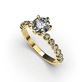Золотое кольцо с бриллиантами, 1768403