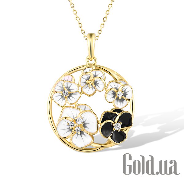 

Женские кулоны Lurie Jewelry, Серебряный кулон с куб. циркониями и эмалью в позолоте
