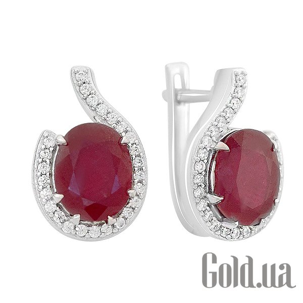 

Серьги Fresh Jewelry, Серебряные серьги с куб. циркониями и рубинами
