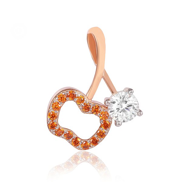 Срібний кулон з куб. цирконіями в позолоті