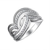 Женское серебряное кольцо с куб. циркониями, 1614036
