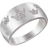 Женское серебряное кольцо с куб. циркониями, 1615060