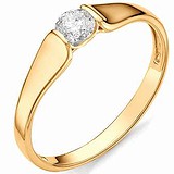 Золотое кольцо с бриллиантом, 1627348