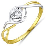 Золотое кольцо с бриллиантом, 1628628