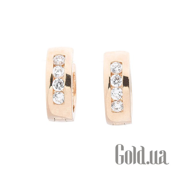 

Серьги-кольца Украина, Золотые серьги с куб. циркониями