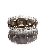 Женское серебряное кольцо с куб. циркониями и раухтопазами, 1647316