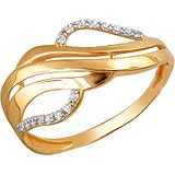 Женское золотое кольцо с куб. циркониями, 1654740