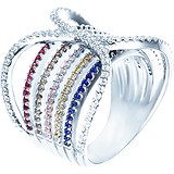 Женское серебряное кольцо с куб. циркониями, 1670356