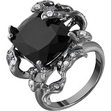 Женское золотое кольцо с бриллиантами и ониксом, 1673172