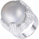 Женское золотое кольцо с бриллиантами и жемчугом, 1673428