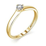 Золотое кольцо с бриллиантом, 1701076