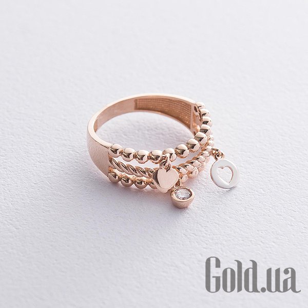 

Кольцо Украина, Золотое кольцо с куб. цирконием, 17