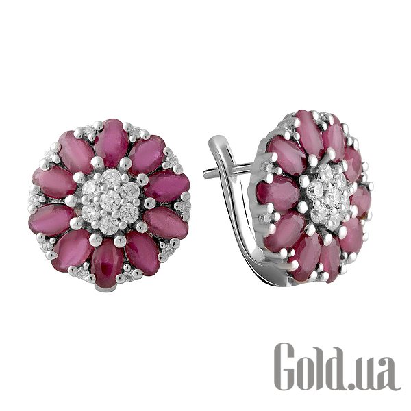 

Серьги Fresh Jewelry, Серебряные серьги с куб. циркониями и рубинами