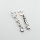 Серебряные серьги с куб. циркониями в позолоте, 1798356