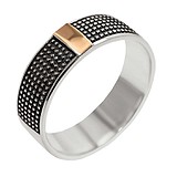 Женское серебряное кольцо со вставкой из золота, 223444