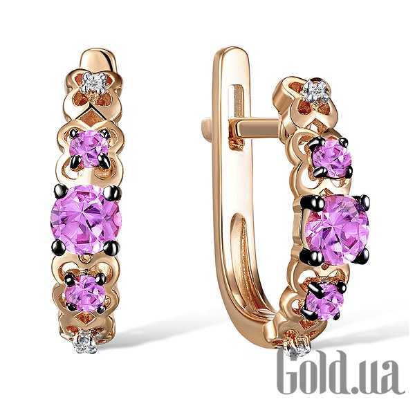 

Серьги Lurie Jewelry, Золотые серьги с бриллиантами и сапфирами