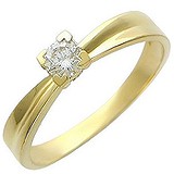 Золотое кольцо с бриллиантом, 1604565