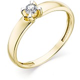 Золотое кольцо с бриллиантом, 1605589