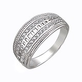 Женское серебряное кольцо с куб. циркониями, 1615061