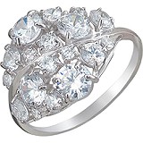 Женское серебряное кольцо с куб. циркониями, 1615317