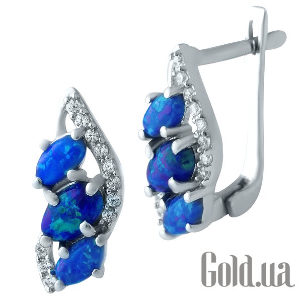 

Серьги Fresh Jewelry, Серебряные серьги с опалами и куб. циркониями