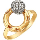 Женское золотое кольцо с куб. циркониями, 1619413