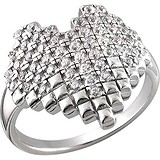 Серебряное кольцо с куб. циркониями, 1620437