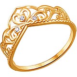 Женское золотое кольцо с куб. циркониями, 1640661