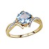 Женское золотое кольцо с топазом и бриллиантами - фото 1