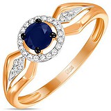 Женское золотое кольцо с бриллиантами и сапфиром, 1700821
