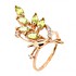 Женское золотое кольцо с хризолитами и куб. циркониями - фото 1