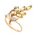Женское золотое кольцо с хризолитами и куб. циркониями - фото 2