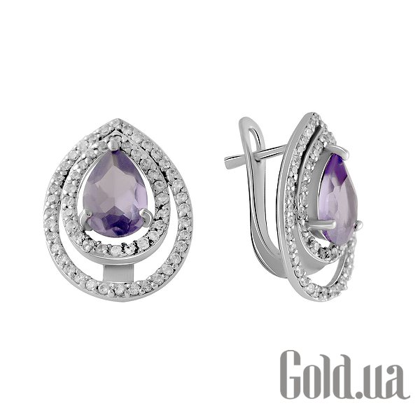 

Серьги Fresh Jewelry, Серебряные серьги с куб. циркониями и александритами